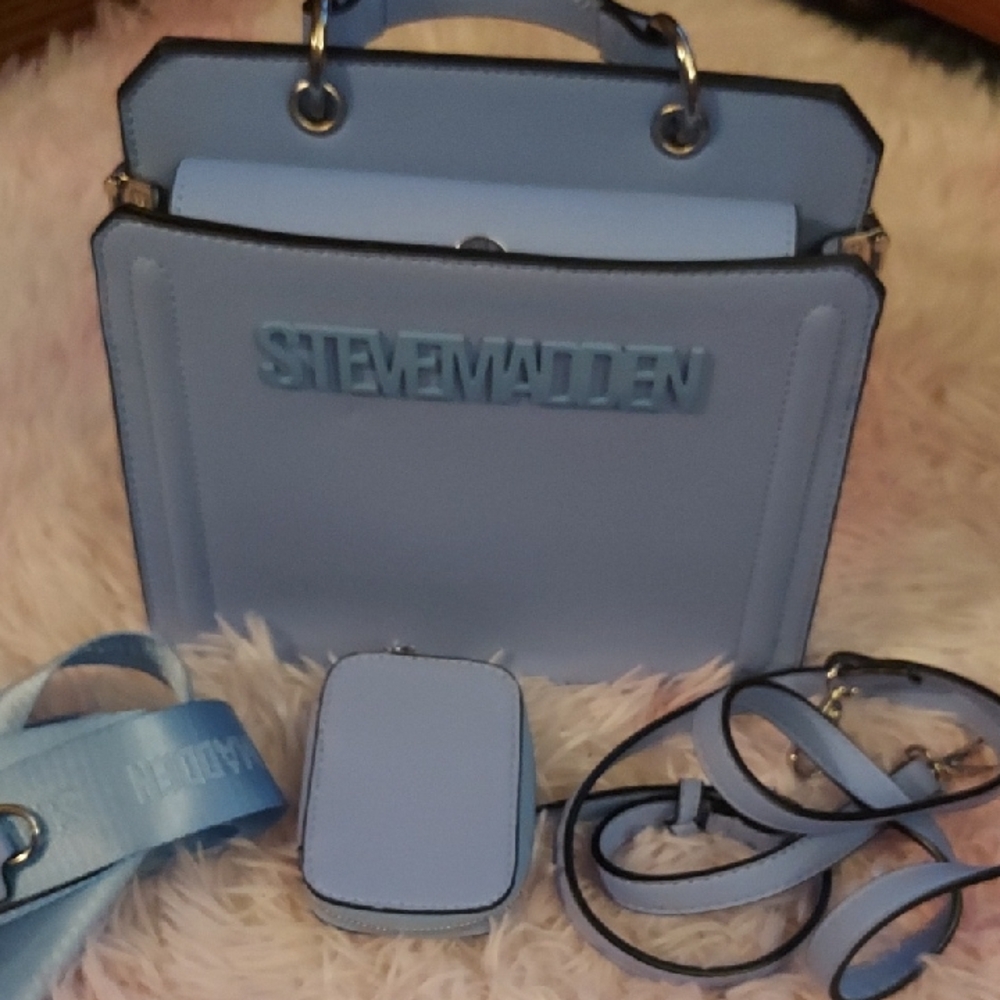 Steve Madden Light Blue Satchel Set
